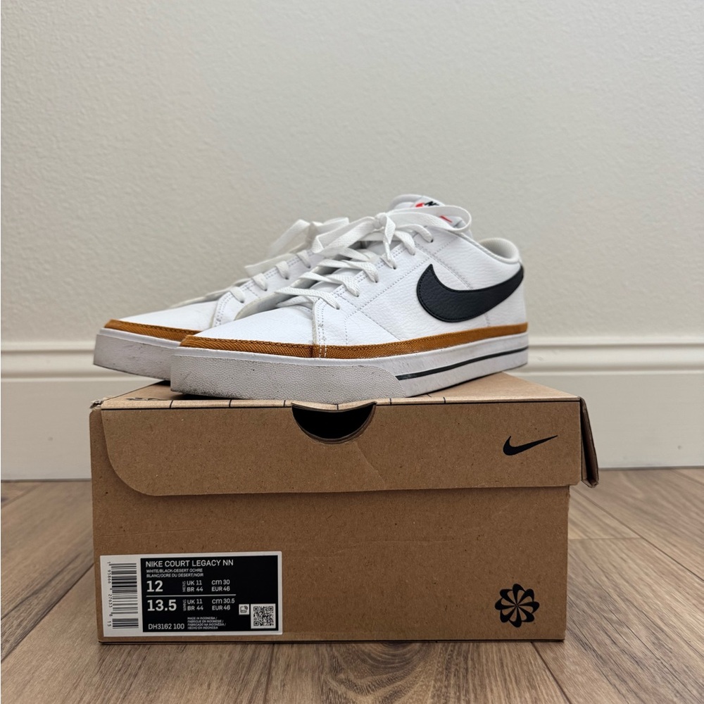 Nike Court Legacy White with Black and Brown Accents